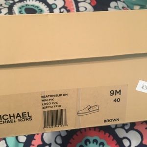 Michael Kors brown slip on shoes